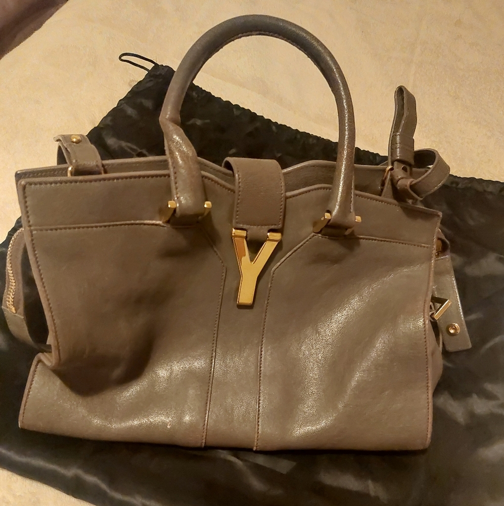 YSL 2 way-mini cabas bag in grey